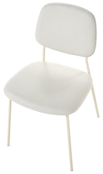 Sada 4 jedálenských stoličiek krémová biela polyester železné nohy ochranné podložky moderný minimalistický dizajn jedáleň