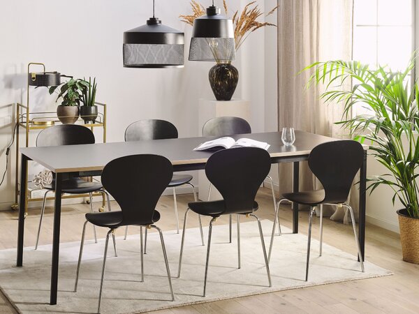 Rozkladací jedálenský stôl čierny MDF 140/190 x 90 cm moderný industriálny dizajn