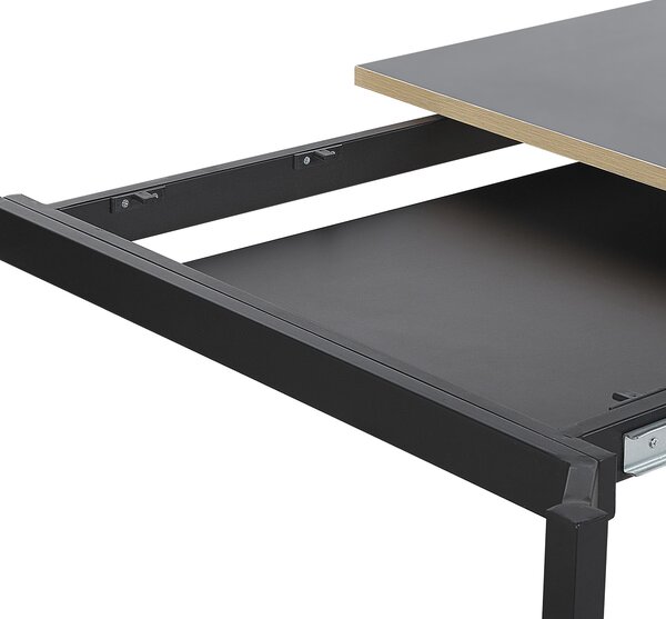 Rozkladací jedálenský stôl čierny MDF 140/190 x 90 cm moderný industriálny dizajn