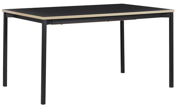 Rozkladací jedálenský stôl čierny MDF 140/190 x 90 cm moderný industriálny dizajn