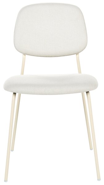 Sada 4 jedálenských stoličiek krémová biela polyester železné nohy ochranné podložky moderný minimalistický dizajn jedáleň