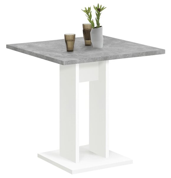 FMD Jedálenský stolík 70 cm betónovo-sivý a biely