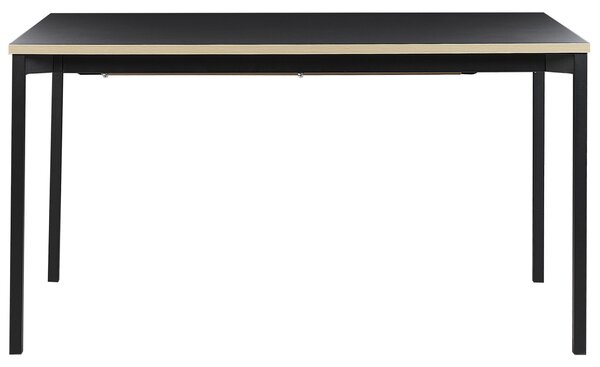 Rozkladací jedálenský stôl čierny MDF 140/190 x 90 cm moderný industriálny dizajn