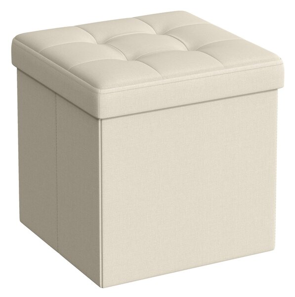Taburet s úložným priestorom OTTOMAN 30x30 cm, krémový