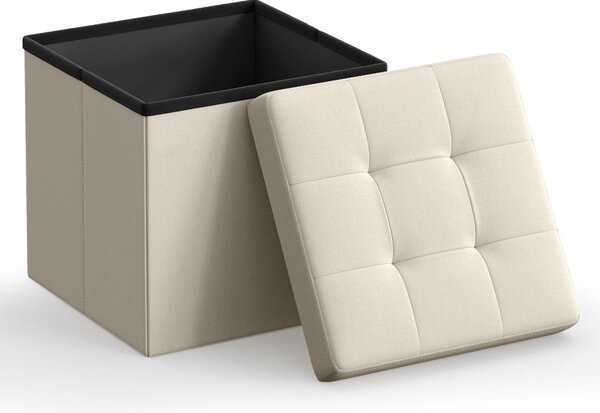 Taburet s úložným priestorom OTTOMAN 30x30 cm, krémový