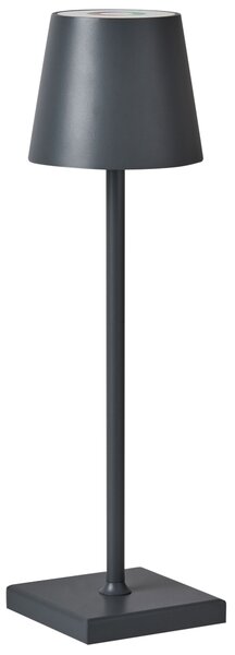 Stolná lampa tmavosivá železo hliník s dotykovým vypínačom nabíjanie cez USB kábel bezdrôtová moderný štýl interiér exteriér