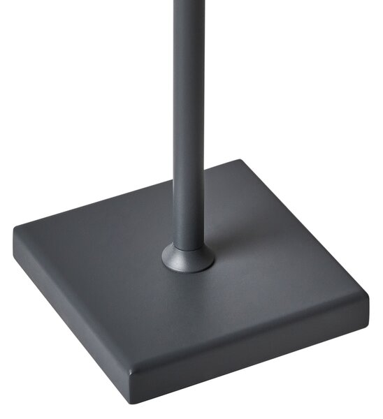 Stolná lampa tmavosivá železo hliník s dotykovým vypínačom nabíjanie cez USB kábel bezdrôtová moderný štýl interiér exteriér