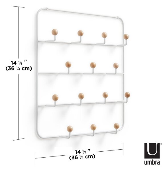 Biely prírodný kovový vešiak na dvere 36 cm Estique - Umbra