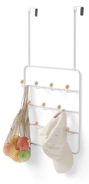 Biely prírodný kovový vešiak na dvere 36 cm Estique - Umbra