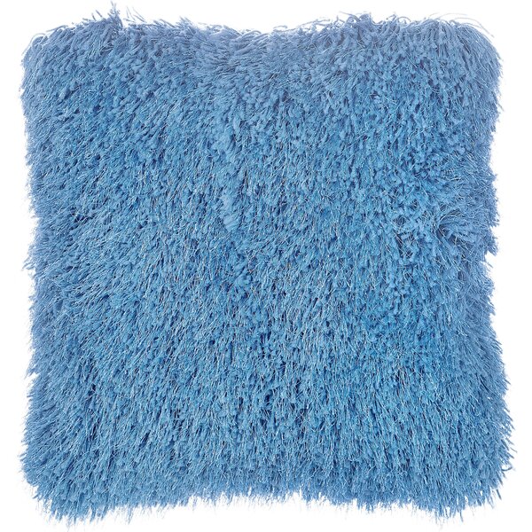 Sada 2 dekoratívnych vankúšov modrý polyester 45 x 45 cm umelá kožušina mäkká výplň moderný štýl