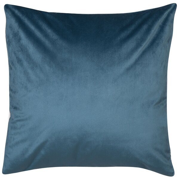 Sada 2 dekoratívnych vankúšov modrý zamat 45 x 45 cm strieborná potlač s motívom tigra glamour bytové doplnky