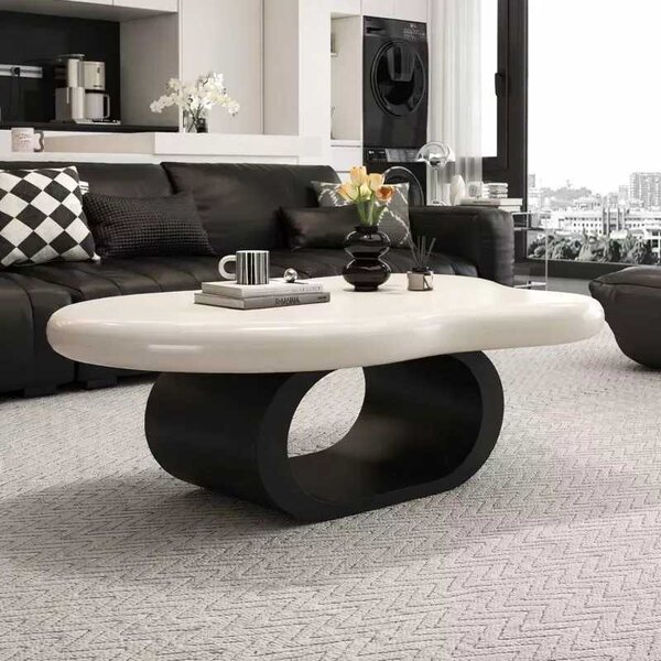 LuxuryForm DESIGN Konferenčný stolík DECO 120 × 79 cm – biely, čierna podnož