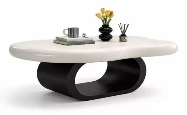 LuxuryForm DESIGN Konferenčný stolík DECO 120 × 79 cm – biely, čierna podnož