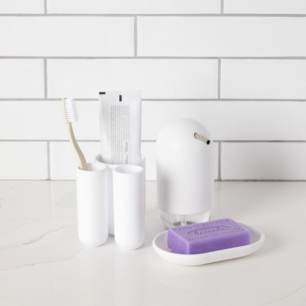 Biely plastový dávkovač mydla 230 ml Touch – Umbra