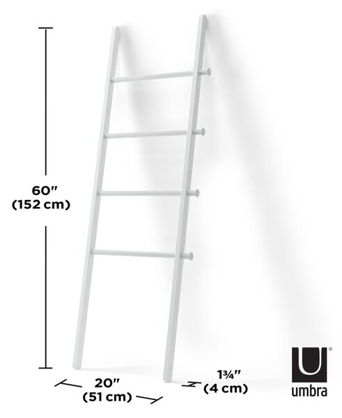 Biely dekoratívny rebrík z topoľového dreva Leana - Umbra
