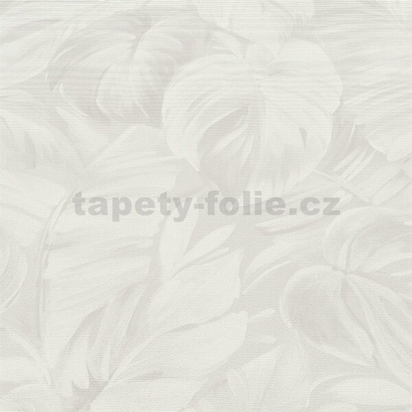Vliesové tapety na stenu Play of Light 10416-31, rozměr 10,05 m x 0,53 m, listy monstera sivé, Erismann