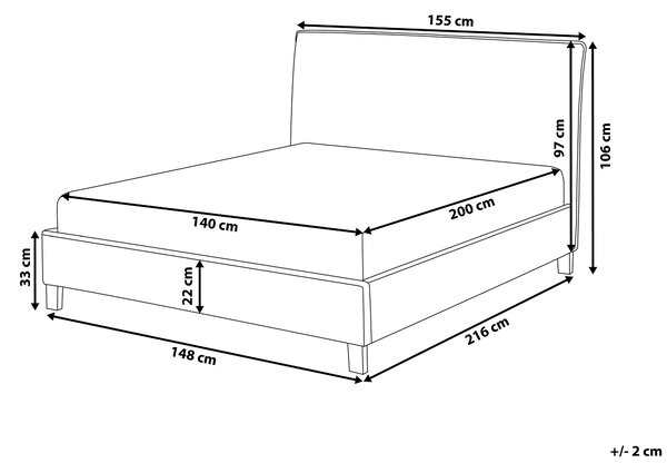 Posteľ béžová látkové čalúnenie 140 x 200 cm nohy zo svetlého dreva lamelový rošt s čelom moderný škandinávsky štýl spálňa