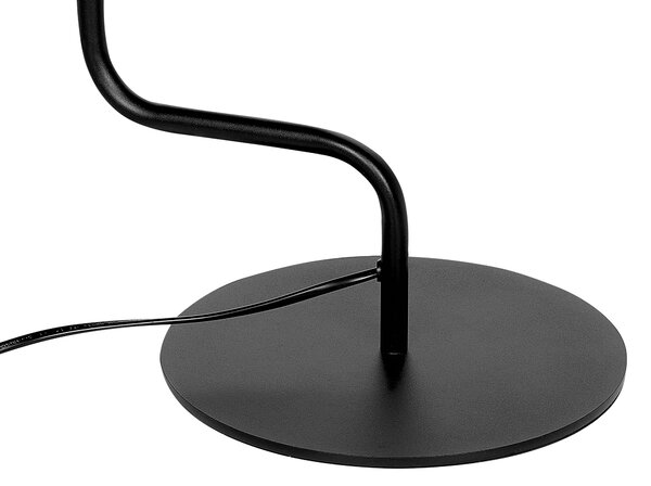 Stojaca lampa čierna kovová 154 cm nastaviteľné kužeľovité tienidlo moderný industriálny štýl spálňa obývacia izba kancelária