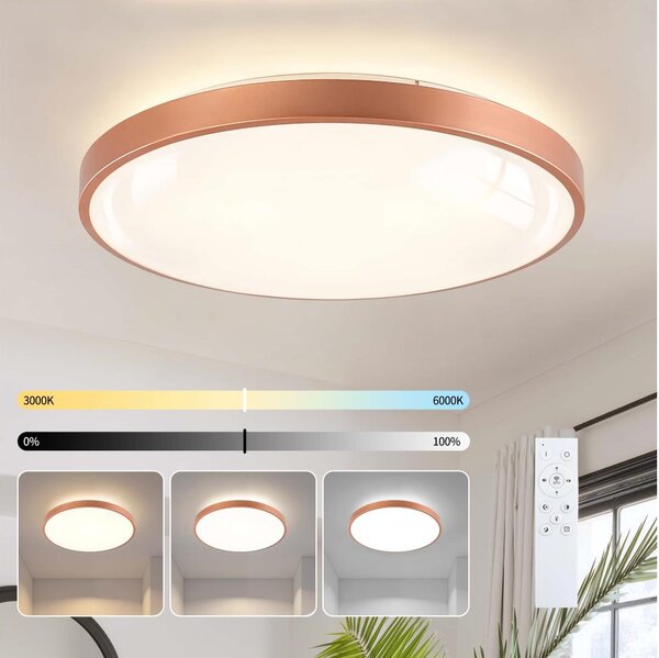 BRILAGI - LED stmievateľné svietidlo GLASS POOL DOUBLE LED/80W/230V 60 cm medené + diaľkové ovládanie