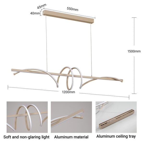 BRILAGI - LED stmievateľný luster na lanku SIGNATURE LED/50W/230V 120 cm béžový + diaľkový ovládač
