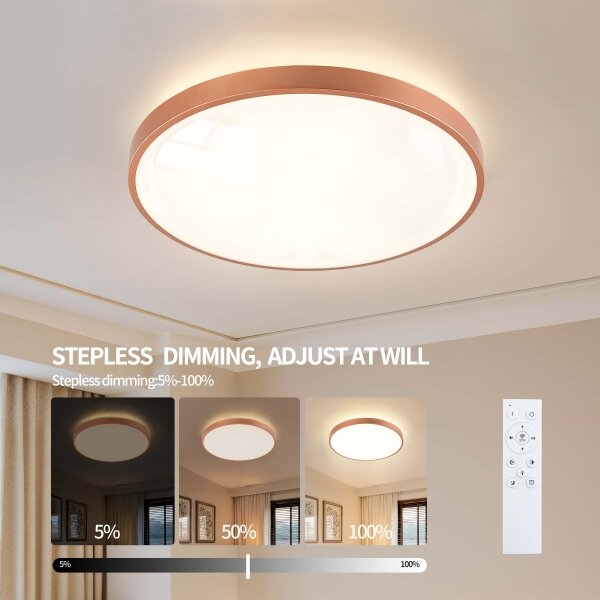 BRILAGI - LED stmievateľné svietidlo GLASS POOL DOUBLE LED/80W/230V 60 cm medené + diaľkové ovládanie