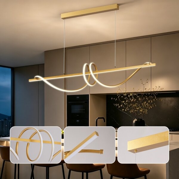 BRILAGI - LED stmievateľné závesné svietidlo na lane SIGNATURE LED/50W/230V 120 cm zlatá + diaľkové ovládanie