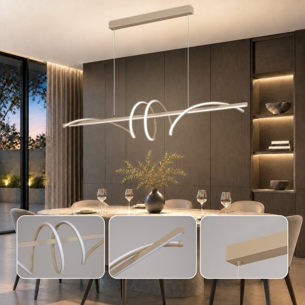 BRILAGI - LED stmievateľný luster na lanku SIGNATURE LED/50W/230V 120 cm béžový + diaľkový ovládač