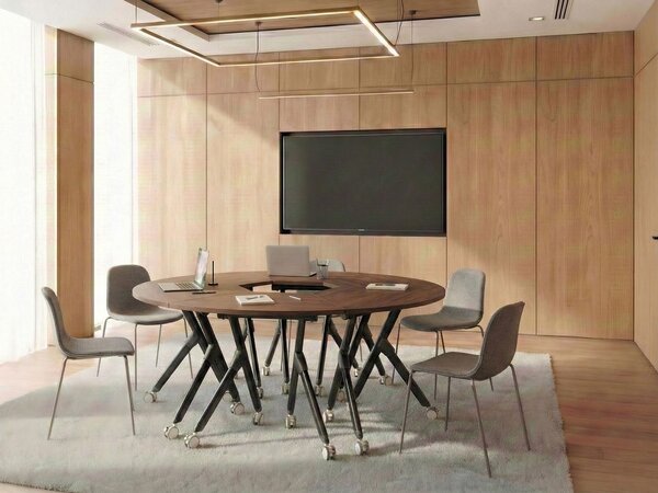 Rohový skladací písací stôl tmavohnedý MFC doska kovový rám 90 x 64 cm prenosný s kolieskami moderný štýl kancelária
