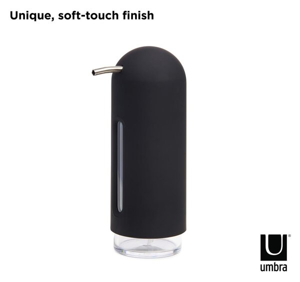 Čierny plastový dávkovač mydla 350 ml Penguin – Umbra