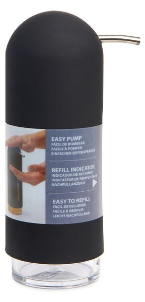 Čierny plastový dávkovač mydla 350 ml Penguin – Umbra