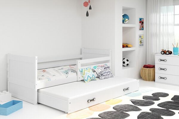 BMS Detská posteľ s prístelkou RICO biela Farebné prevedenie šuplíka: Biela, Veľkosť spacej plochy: 200x90 cm