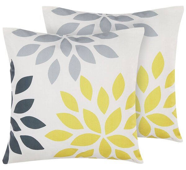 Sada 2 záhradných vankúšov viacfarebná polyester 45 x 45 cm štvorcový tvar kvetovaný vzor moderný štýl odolnosť voči UV exteriér