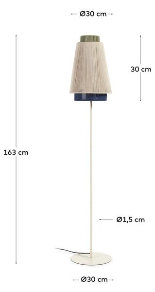 Stojacia lampa s textilným tienidlom (výška 163 cm) Yuvia - Kave Home