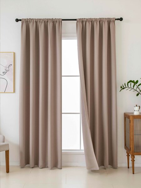 Blackout závesy Elias cappuccino – 140 × 160 cm (2 ks) - riasiaca stuha