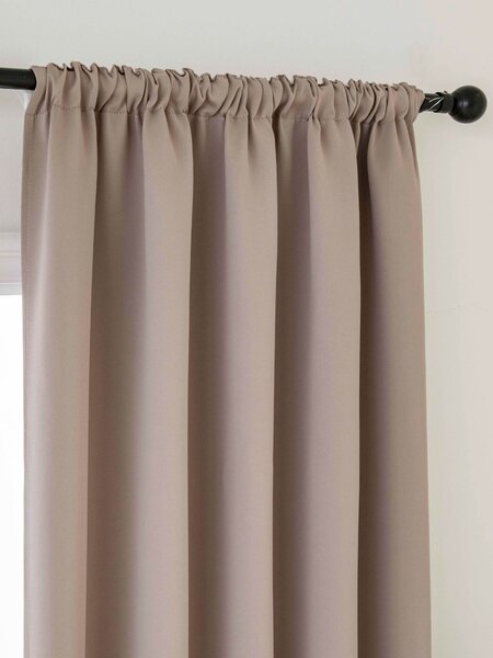 Blackout závesy Elias cappuccino – 140 × 160 cm (2 ks) - riasiaca stuha