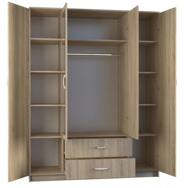 Skriňa ROMANA so zrkadlom 160 cm dub sonoma