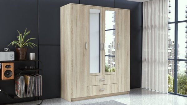Skriňa ROMANA so zrkadlom 160 cm dub sonoma