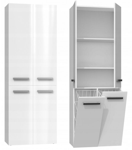 Kúpeľňová skrinka NEL DD 2K 60 cm biely lesk