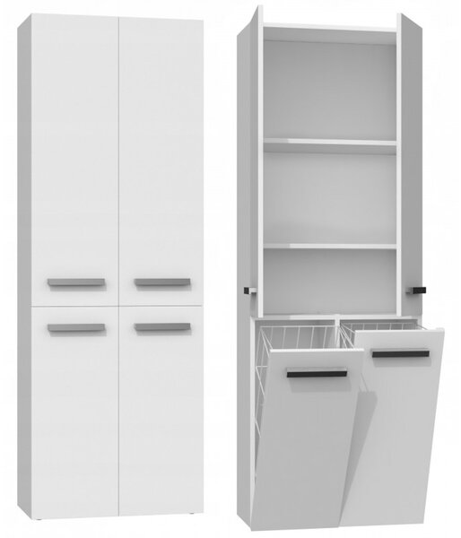 Kúpeľňová skrinka NEL DD 2K 60 cm biely mat
