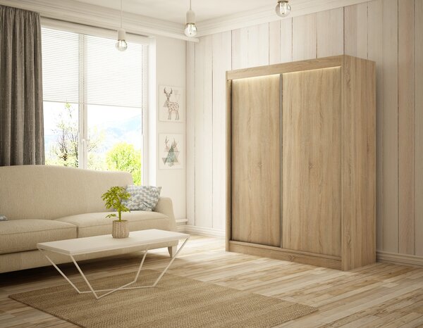 Kvalitná Šatníková Skriňa Bergo 120 cm Čierny mat
