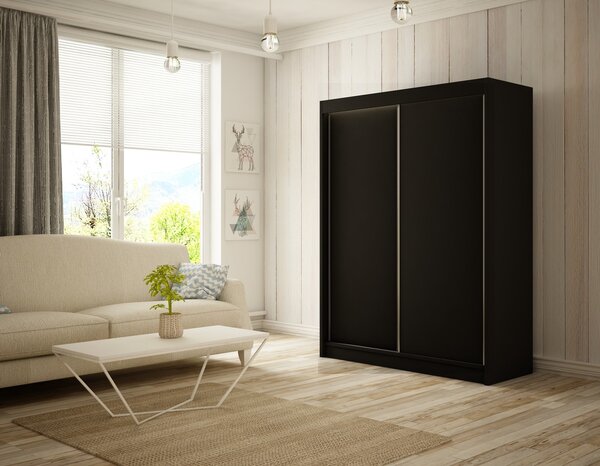 Kvalitná Šatníková Skriňa Bergo 120 cm Čierny mat