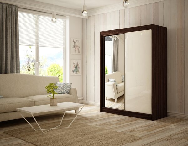 Kvalitná Šatníková Skriňa Velis 120 cm Dub sonoma Biela