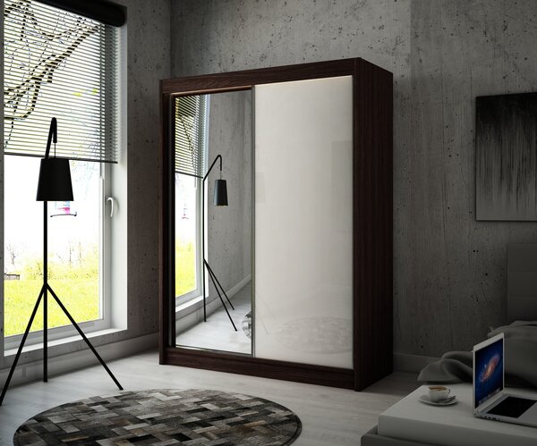Kvalitná Šatníková Skriňa Velis 120 cm Dub sonoma Biela
