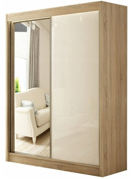 Kvalitná Šatníková Skriňa Velis 120 cm Dub sonoma Biela