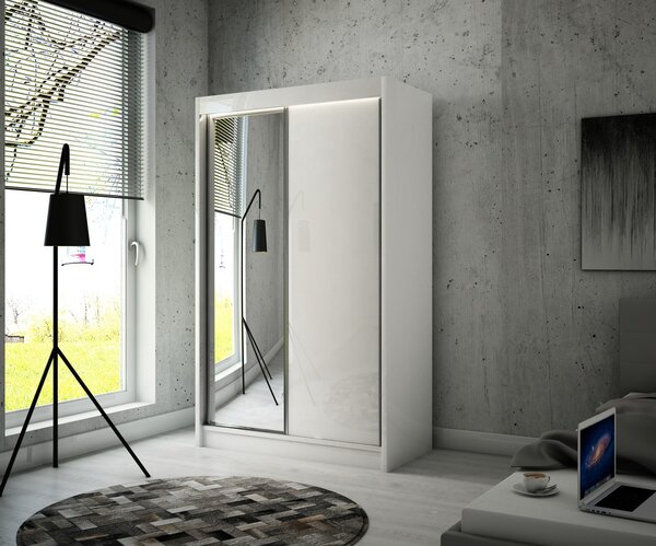 Kvalitná Šatníková Skriňa Velis 120 cm Dub sonoma Biela