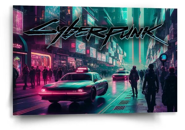 Sablio Obraz Cyberpunk 2077 Mesto - 60x40 cm