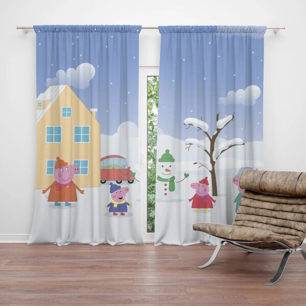 Sablio Záves Prasiatko Pepina Zima: 2ks 140x250cm