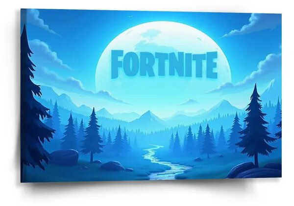 Sablio Obraz FORTNITE Modré údolie s mesiacom - 60x40 cm