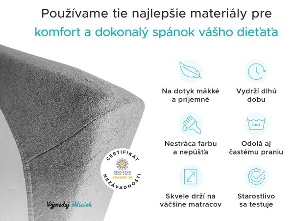 Froté plachta do detskej postieľky žltá 60x120 cm