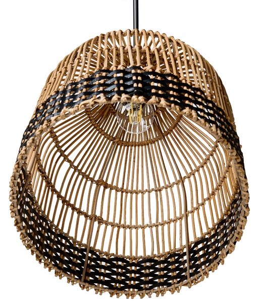 Závesná lampa prírodná ratanové tienidlo železný rám závesná lampa boho štýl ručná výroba osvetlenie